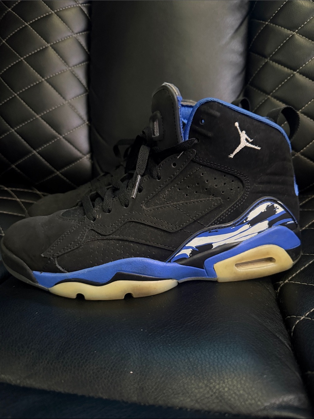 Air Jordan Jumpman MVP High-Top Sneakers in Black and Blue